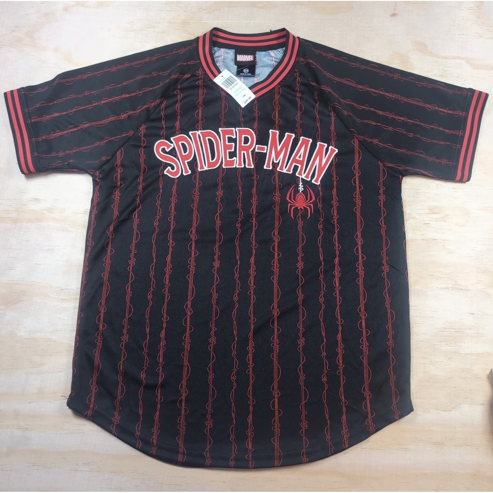 NWT Marvel Boxlunch Spider-Man Short Sleeve Jersey Miles Morales Men's S